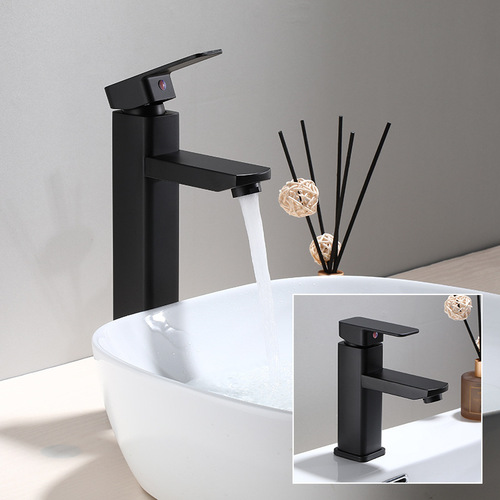 Square black above counter basin basin faucet European style bathroom wash basin under counter basin hot and cold faucet