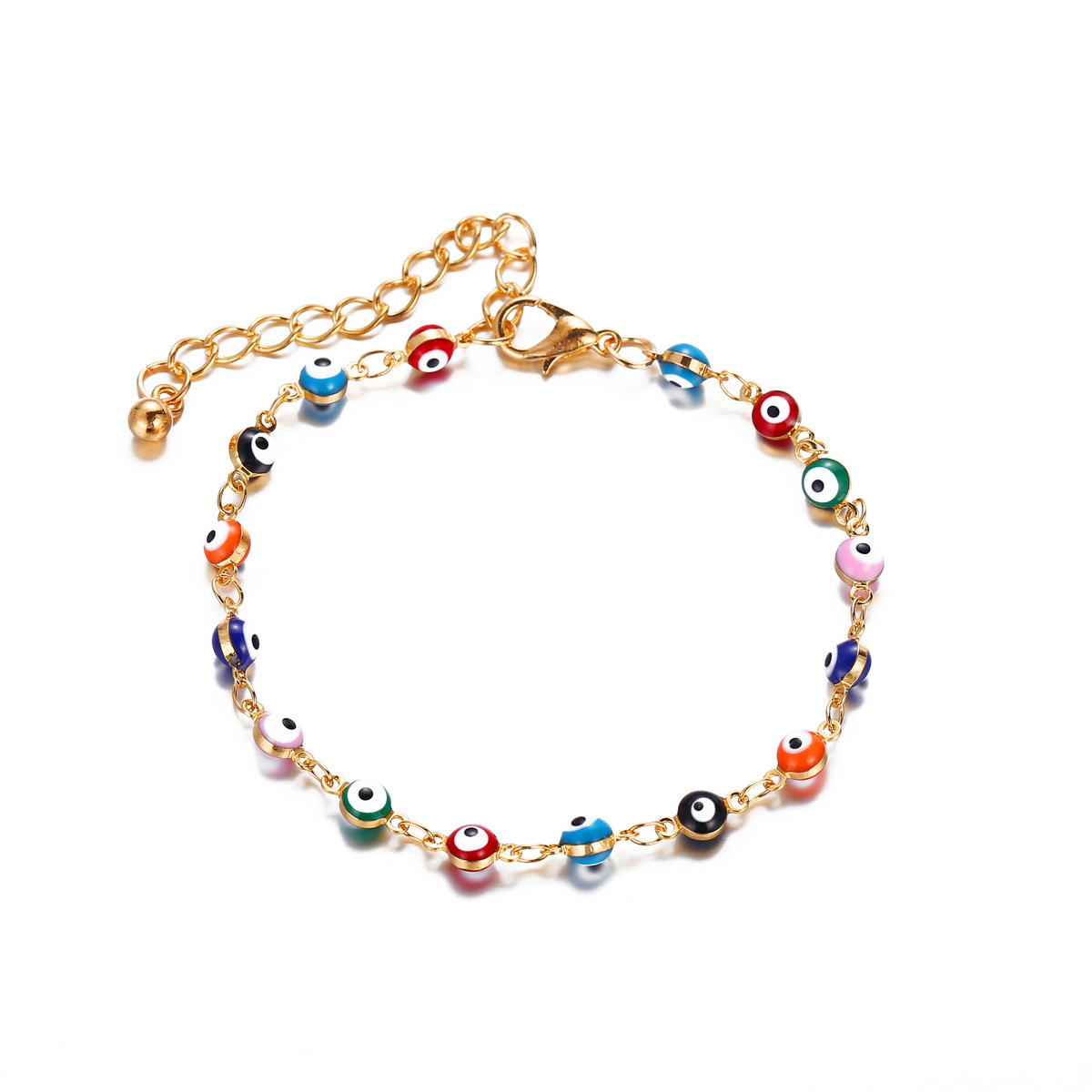 Anklet Jewelry Creative Simple  Seven Color Water Drop Devil's Eye Anklet  Wholesale Nihaojewelry display picture 3