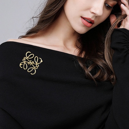 Luojia Geometric Hollow Brooch Feminine Suit Jacket Chest Ornament Simple Sweater Pin Accessories Wholesale