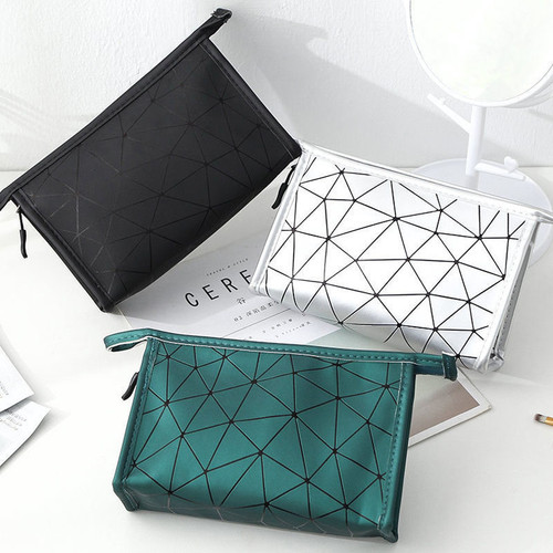 Lingge Cosmetic Bag PU Waterproof Toiletries Bag Travel Portable Cosmetic Storage Bag Storage Bag Factory Direct Sales