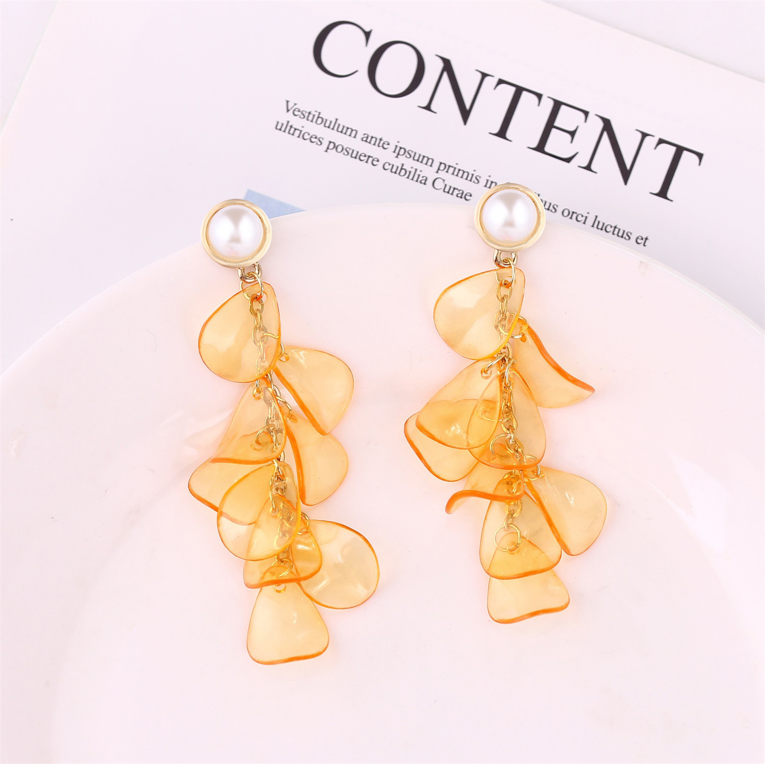 Fashion Earrings New Earrings Temperament Petal Flower Fringed Earrings display picture 6