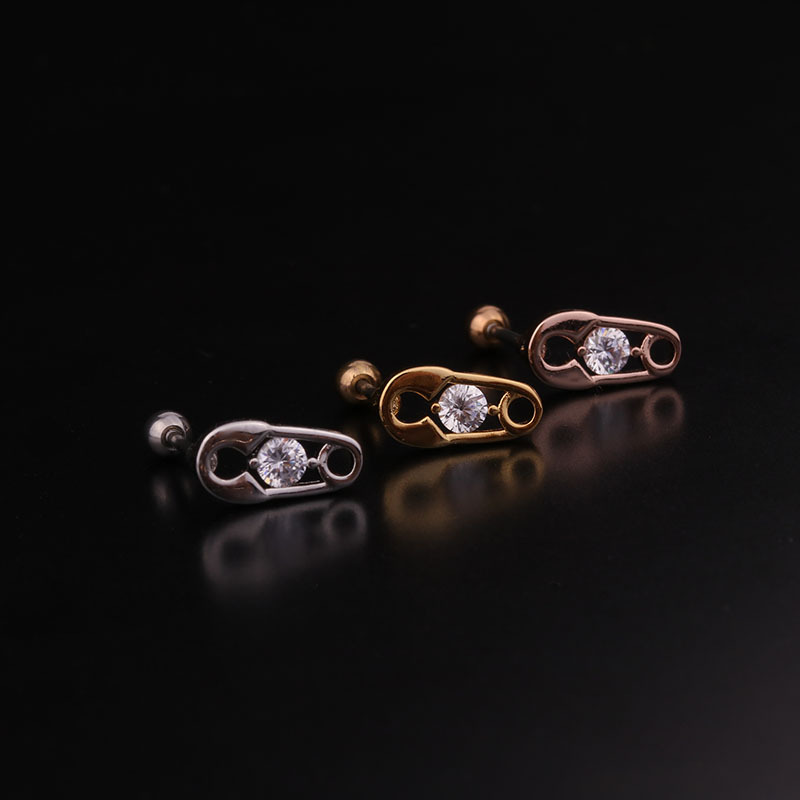 1g Weight Earrings Classification Housewarming, Anniversary, Business, Wedding, Travel, Birthday, Festival Occasion Metal Material Star Pattern Women'S Gender Inlaid Zircon Design Korean Creative  Studs Stainless Steel  Earrings 5