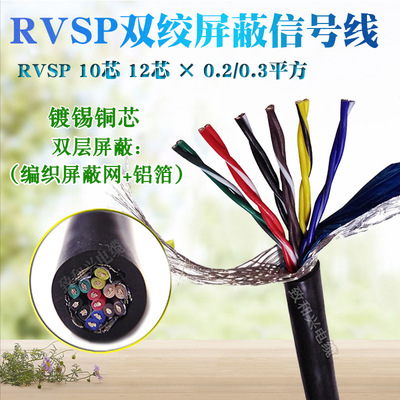 国标485通讯信号线RVSP10芯12芯*0.2/0.3控制电缆双绞屏蔽线软线