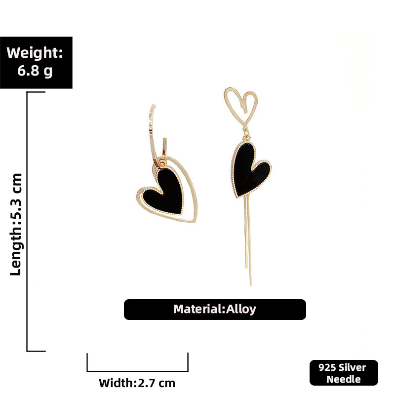 No Inlaid Inlay Material Fashion Heart Plating Alloy No Inlaid Drop Earrings