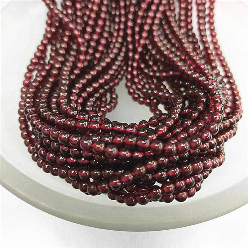 Factory direct sales of natural 5A-grade garnet loose beads, wholesale of semi-finished purple-toothed black round beads, and jewelry matching beads detail image 4