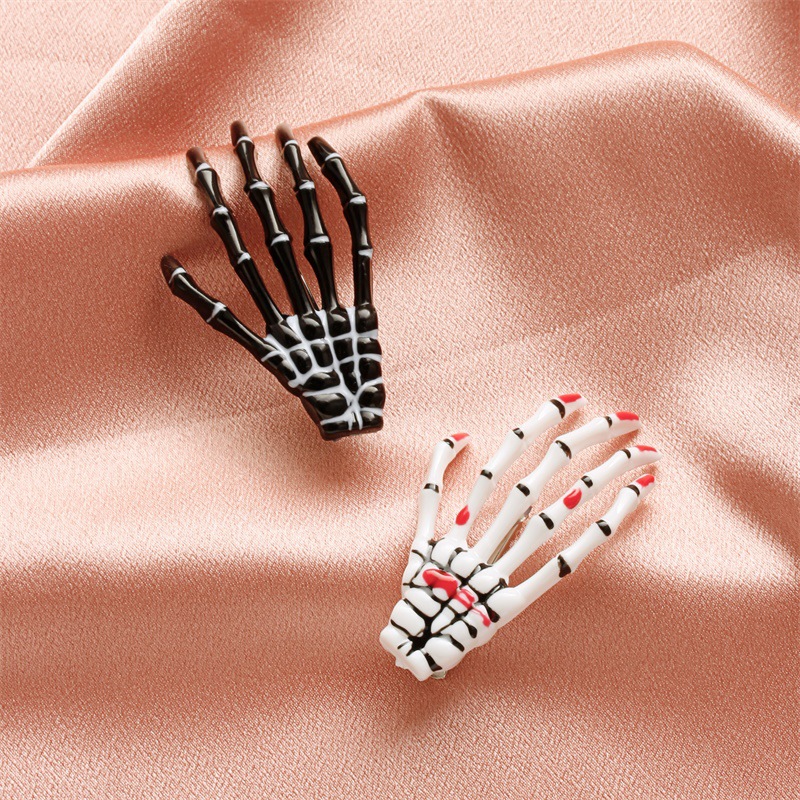 Holiday, Festival Occasion Hip-Hop Punk Women's Harajuku Skull Hand Ghost Acrylic Hair Clip