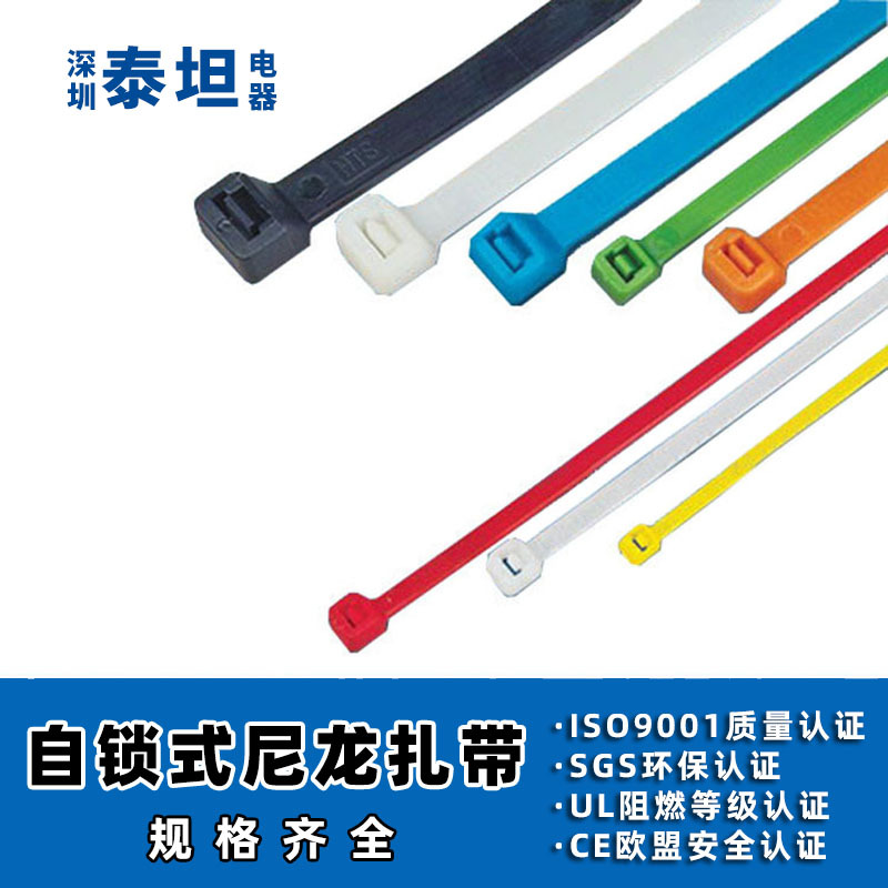 环保塑料自锁式4*200（500条）黑白尼龙捆扎带 固定强力扎线绑带