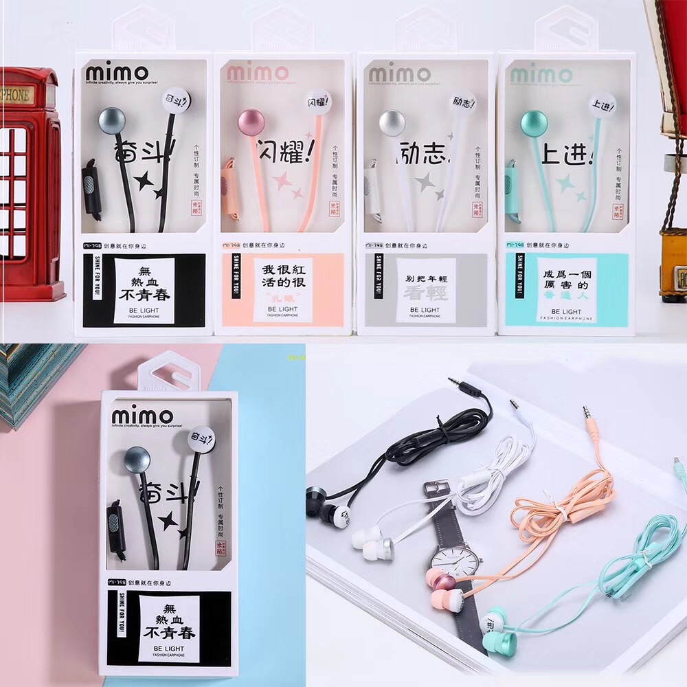 新款mi-398潮语个性色彩入耳式耳机语音线控音乐手机通用耳机批发|ms