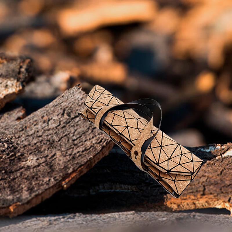 7*8 écorce d'arbre pure naturelle et respectueuse de l'environnement pliante Rubik's cube grille de diamant géométrique grande capacité_voghion.com