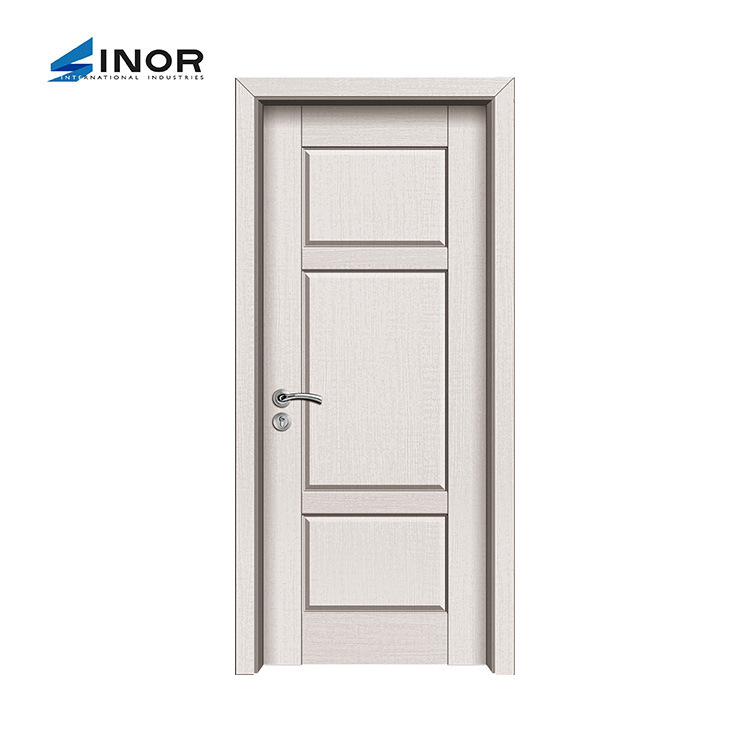 Juego de dormitorio moderno simple puerta de madera de cristal de carbono ecológico sin pintura de cristal de carbono habitación interior puerta de madera compuesta image 3
