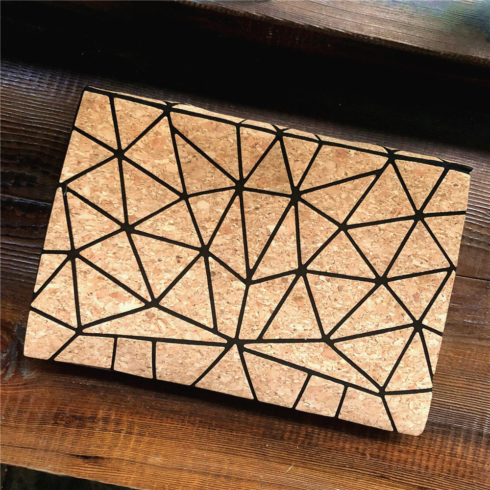 2024 neue personalisierte umweltfreundliche Diamantgitter-Spleißen geometrische Holzmaserung diagonale Kreuz Damenkette_voghion.com