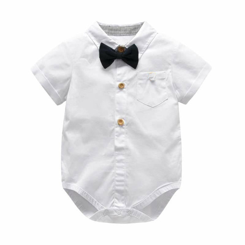Cross-border Baby Boy Gentleman Suit Summer New Rompers Manufacturer Selling European and American Boy Harness + Hat on behalf of Shipping