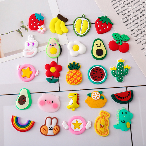 Cartoon soft glue PVC cartoon fruit cute new bracket DIY mobile phone beauty patch jewelry accessories patch manufacturer