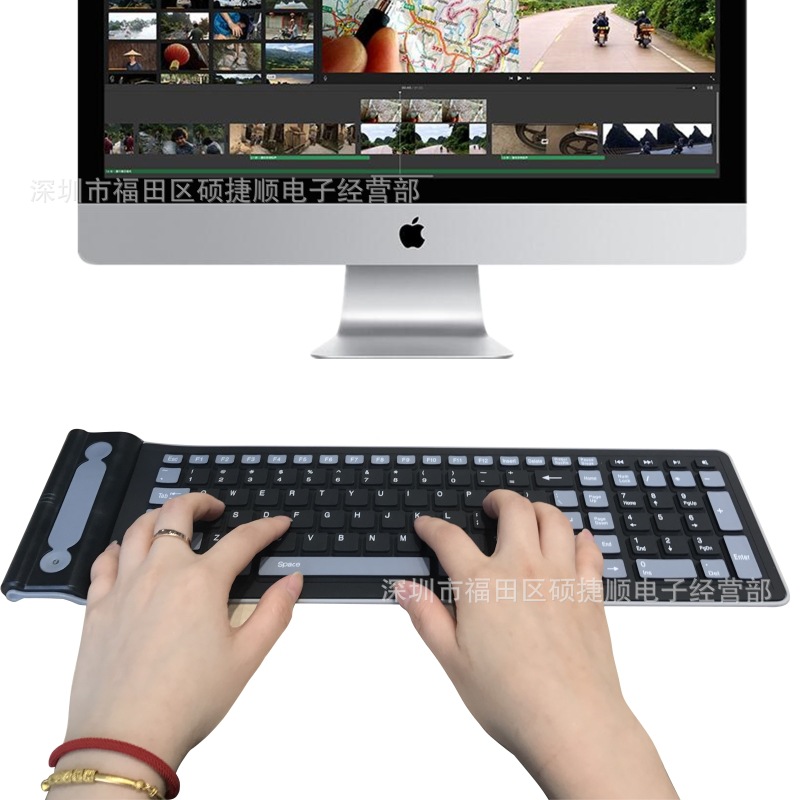 Teclado inalámbrico 2,4g teclado de silicona inalámbrico portátil de escritorio teclado universal teclado impermeable en stock