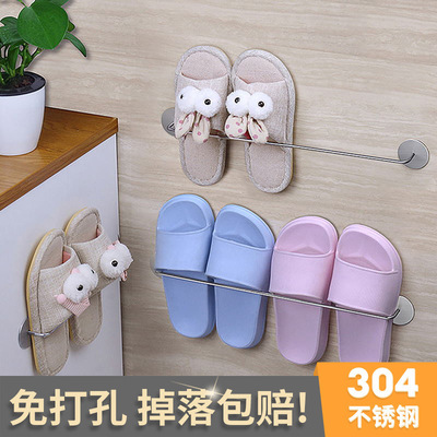 Shower Room Slippers rack Wall mounted Free punch TOILET Hooks After the door toilet Wall hanging Shelf Storage Artifact