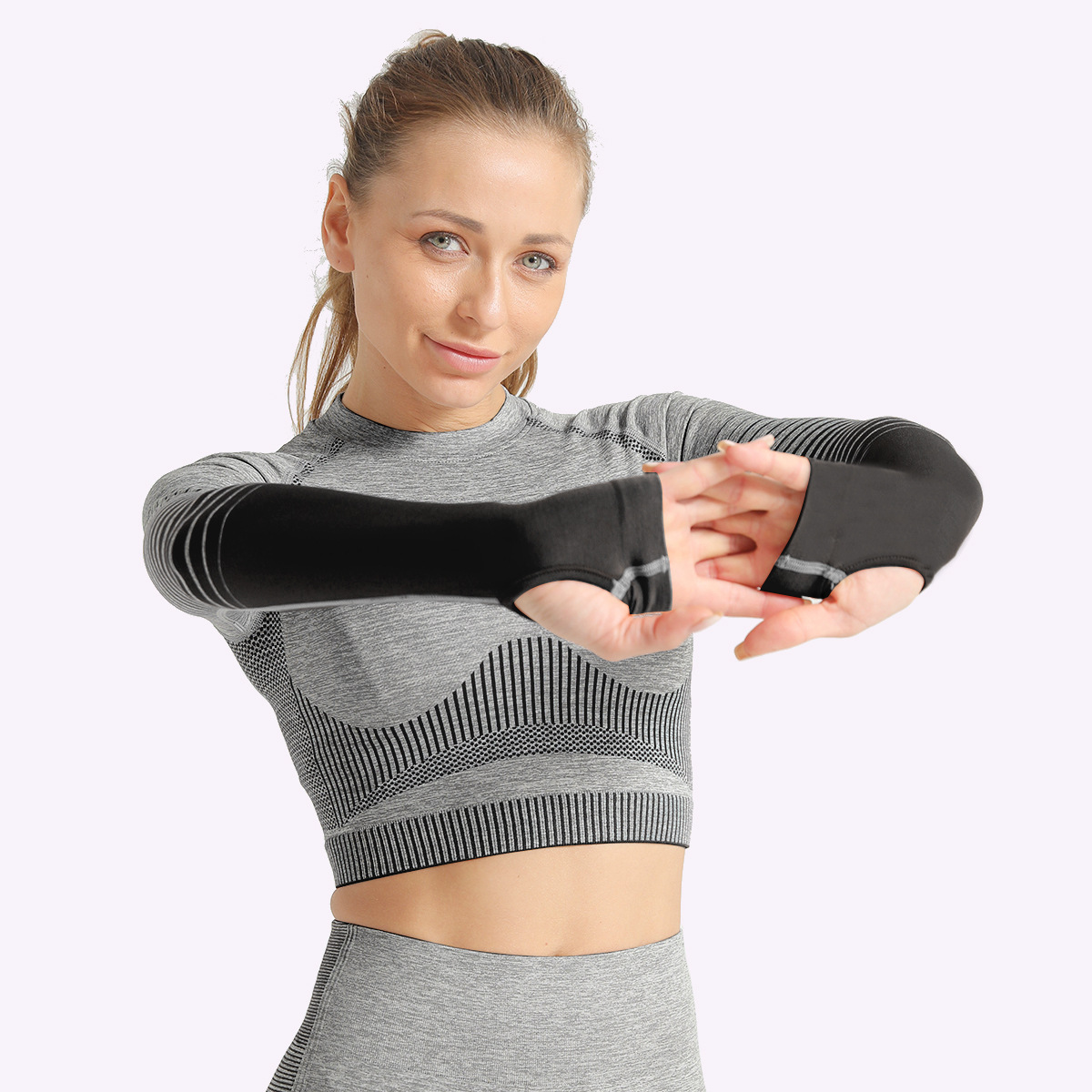 new spring and summer sports tight seamless knitted yoga top NSLX20218