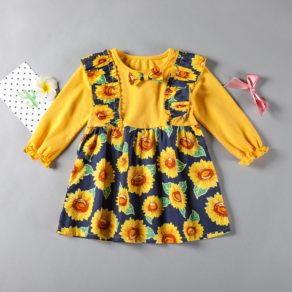 Children's clothing Autumn and winter new pattern Long sleeve T-shirts pure cotton Children Skirt baby Autumn and winter Dress Manufactor Direct selling One piece On behalf of