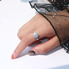 Fashionable ring, small design zirconium, Japanese and Korean, simple and elegant design, 925 sample silver, on index finger, internet celebrity