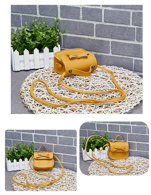 Kid's Pu Leather Solid Color Basic Magnetic Buckle Shoulder Bag Crossbody Bag display picture 3