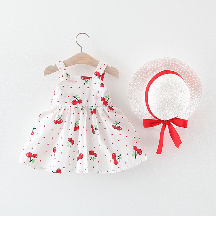 Children's Dress Children's Clothing Type Cute Cherry Cotton Girls Dresses