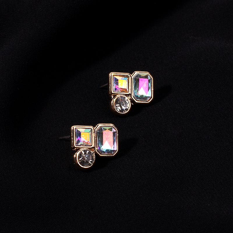 5g Weight Earrings Classification Housewarming, Anniversary, Business, Wedding, Travel, Birthday, Festival Occasion Geometric Pattern Women'S Gender Gold Color New Ladies Fashion Zircon Alloy Golden Simple All-match Earrings Wholesale Nihaojewelry 3