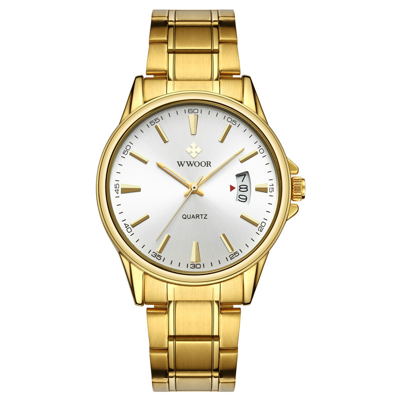 WWOOR sosteniendo amor nuevo reloj de cuarzo de negocios de los hombres calendario impermeable reloj redondo cabeza casual Bowl Watch 8833
