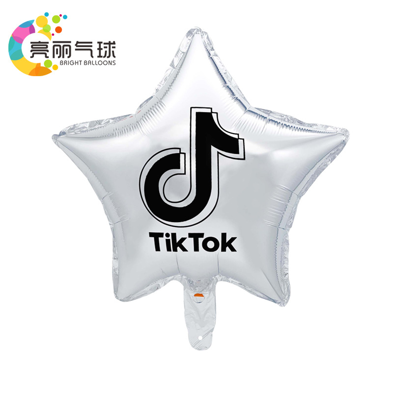 五星抖音银色logo图