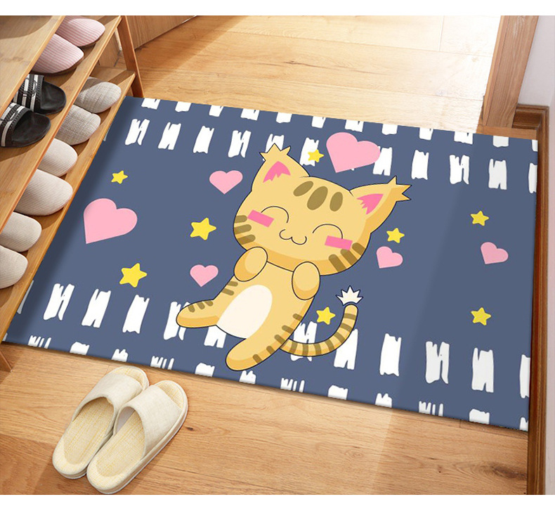 Cartoon Door Mat for Entrance, Toilet, Bathroom, Household Absorbent Carpet, Entryway Foot Mat, Foyer