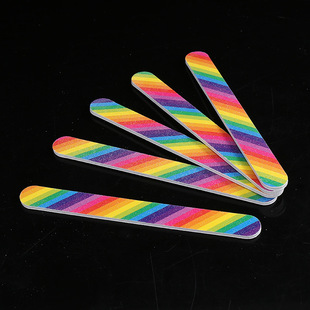 Spot rainbow nail file double-sided polishing strip nail trim trim nail tools custom wholesale