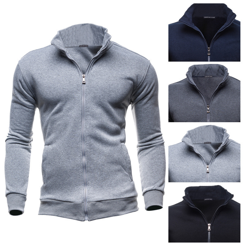 Men's Clothing wsih men's retro sweatshirt sports cardigan fleece zipper jacket_ecoleips.com