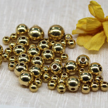 黄铜圆珠批发纯铜光面实心直孔隔珠  小鸟钥匙扣 DIY佛珠饰品配件