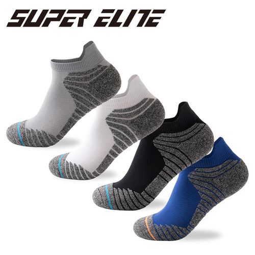 New sports socks for men, towel bottom boat socks, outdoor basketball socks, elite running socks, parallel short socks wholesale