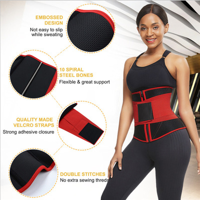 No trace Shaping Slimming shape lengthen black Recoil Breasted Violence sweat belt Elastic band Bodybuilding Waist protection Girdle