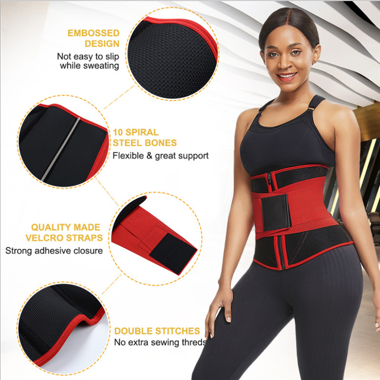 No trace Shaping Slimming shape lengthen black Recoil Breasted Violence sweat belt Elastic band Bodybuilding Waist protection Girdle