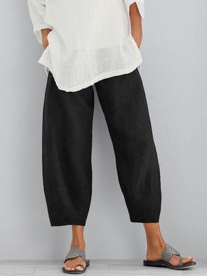 Solid Color Pattern Summer, Spring, Autumn Season Women's Daily Simple Style Solid Color Ankle-length Wide Leg Pants