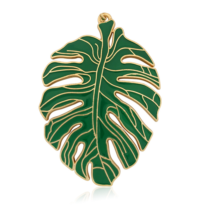 DIY aleación hueco tortuga espalda deja llavero colgante nórdico verde fresco goteo hojas bolsa accesorios para mujeres