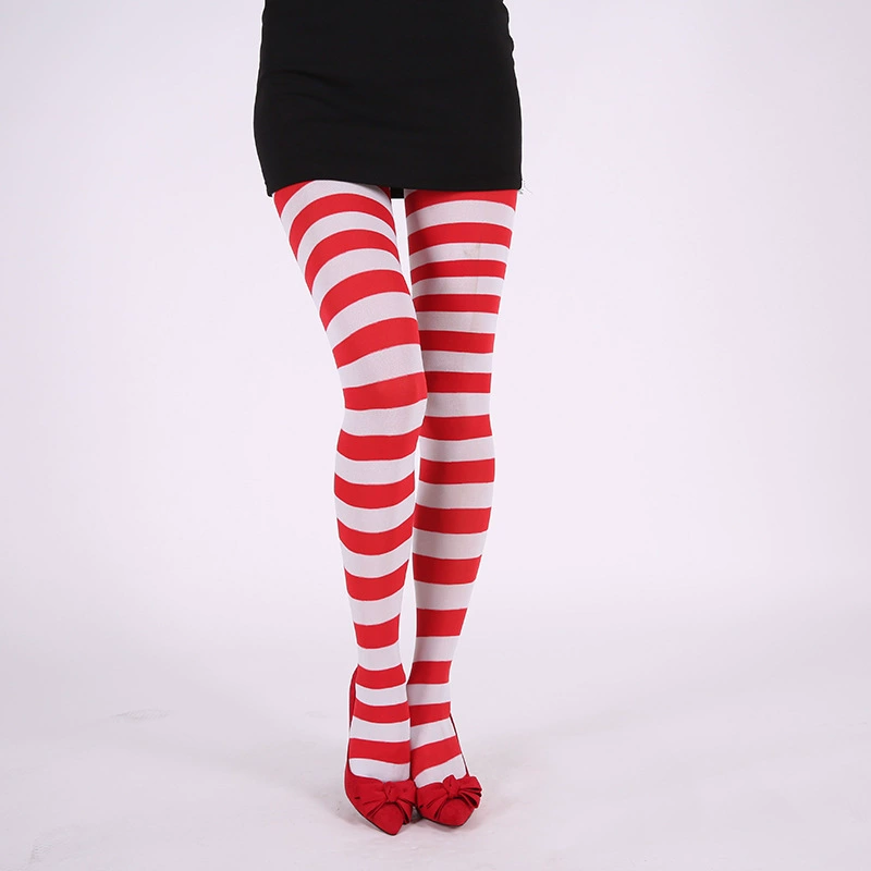 Striped Tights for Halloween Cosplay, Multicolor Stripe Pattern, Size 110×10
