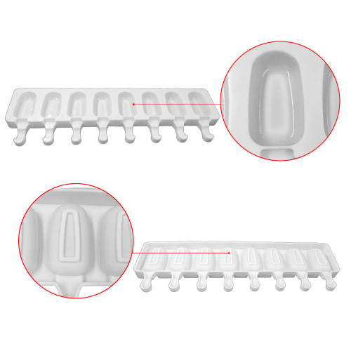 Cross-border best-selling 8-in-a-row ice cream molds DIY snow cream silicone molds Handmade ice stick ice tray silicone molds