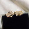 South Korean silver needle, goods, fashionable earrings, silver 925 sample, flowered, internet celebrity