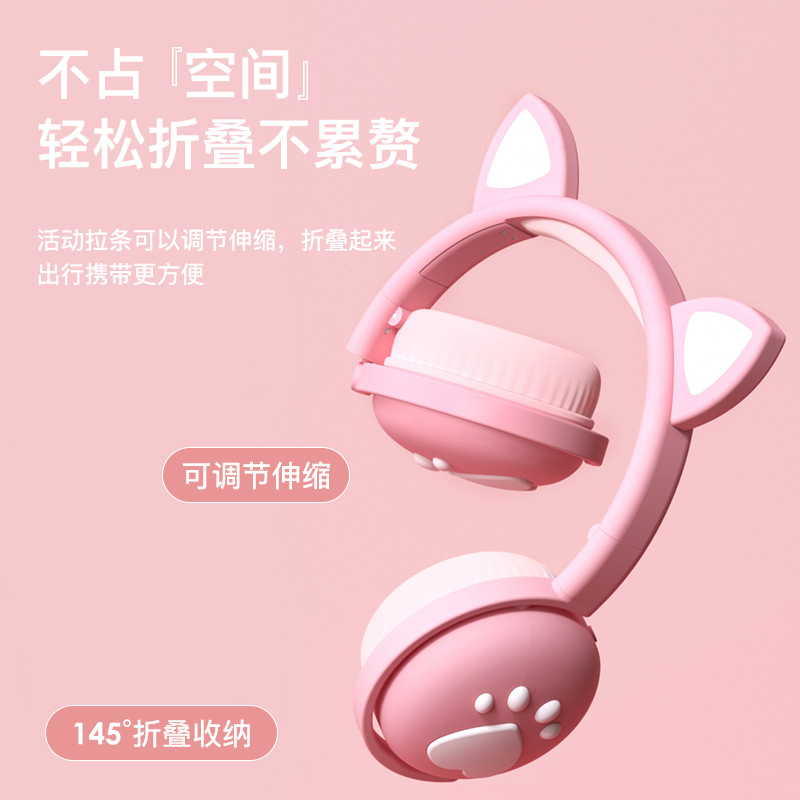 Nuevo gato lindo garra auriculares Bluetooth macaron color gato oído auriculares Bluetooth vivo llamada de voz