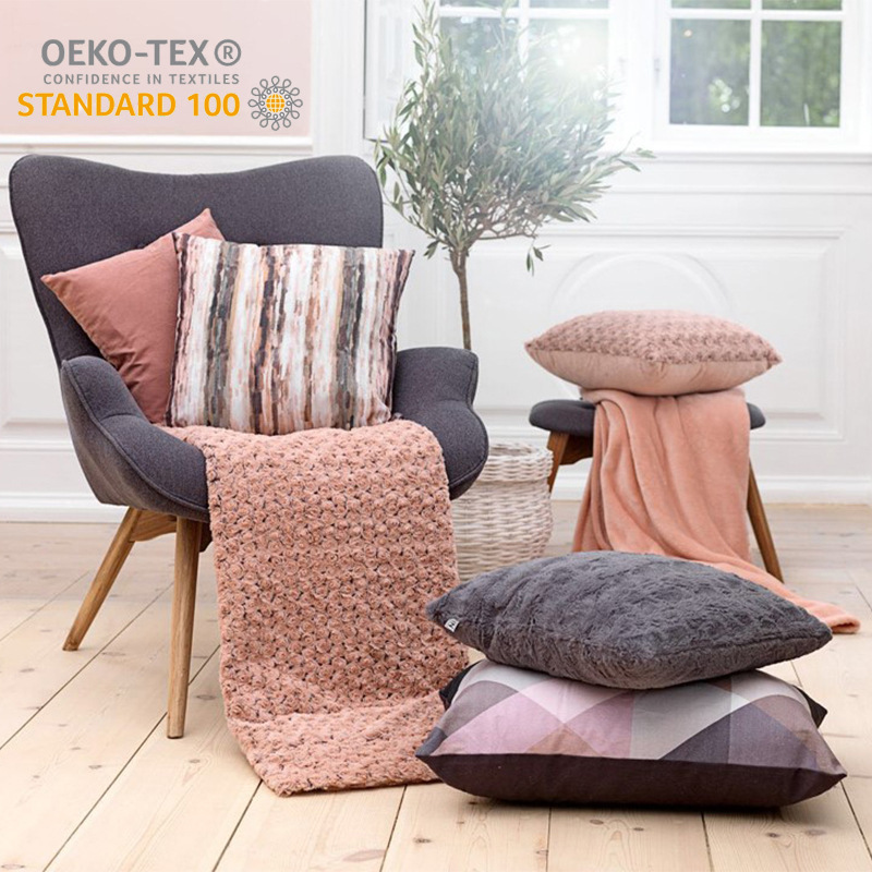 跨境现货oeko玫瑰绒双层毛毯 拧花绒毛毯沙发空调毛线毯rose bud1