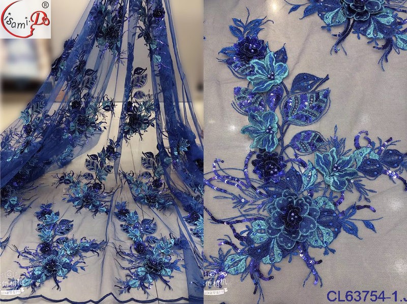 精美大3d花朵补丁设计婚纱礼服辅料花边蕾丝cl63754仙气时尚款