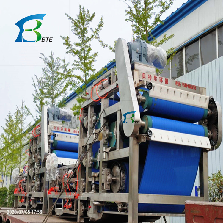 污泥带式压滤机洗砂场泥浆处理设备矿山带式污泥浓缩脱水一体机