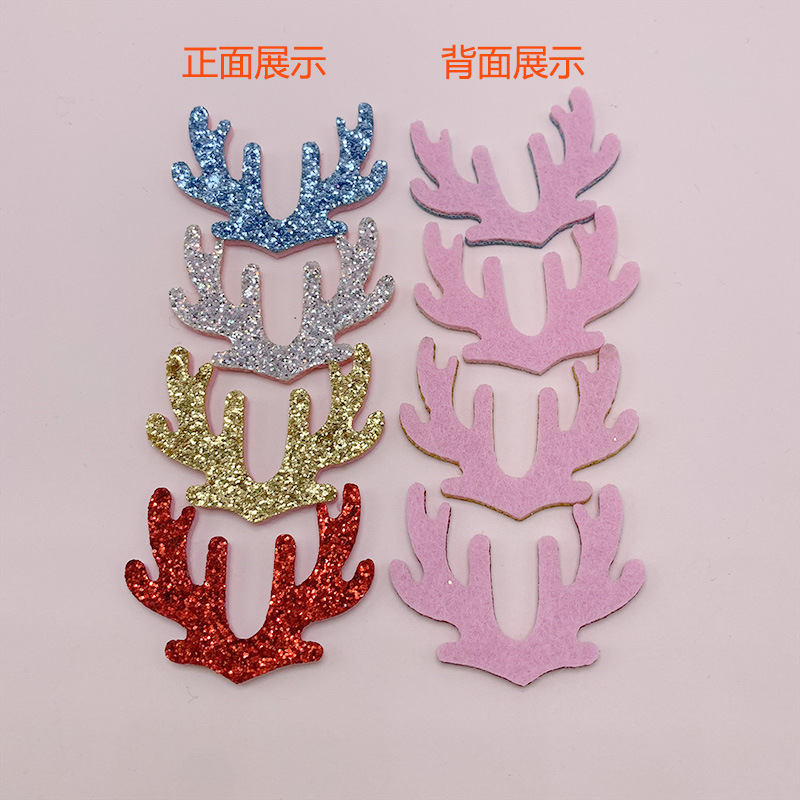 Navidad niños joyería horquilla DIY material de dibujos animados lindo oro en polvo corbata decoración suministros accesorios para el cabello