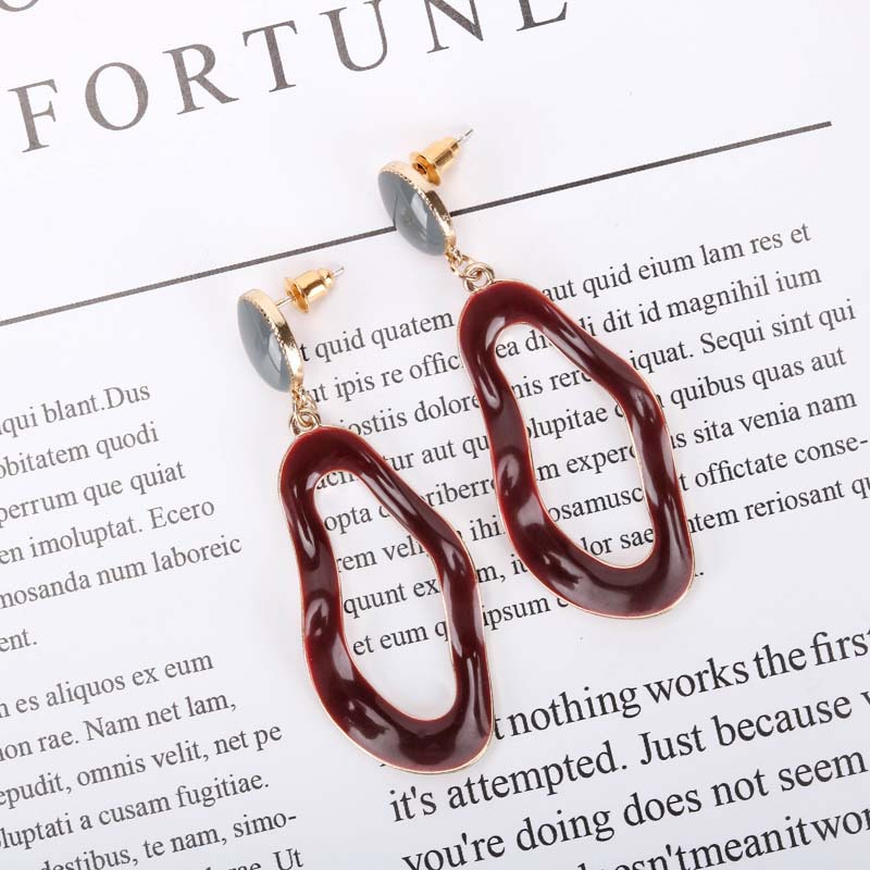 New Fashion Earrings S925 Silver Needle Drop Oil Hollow Color Matching Earrings Wholesale Nihaojewelry display picture 3