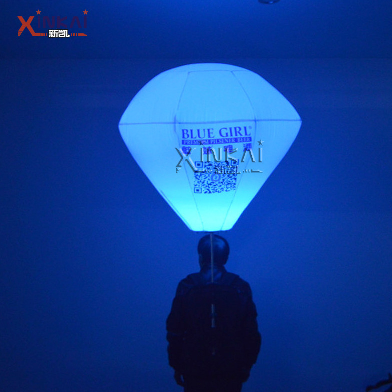 厂家直销充气背包球 LED灯夜光灯 移动发光广告灯光球 钻石背包球