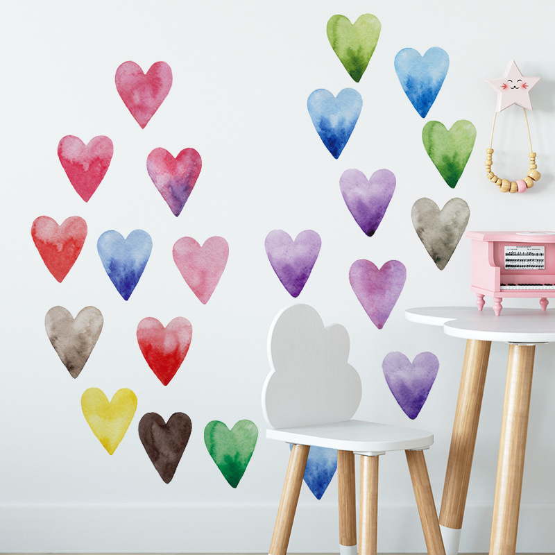 New Creative Watercolor Love Wall Stickers display picture 3