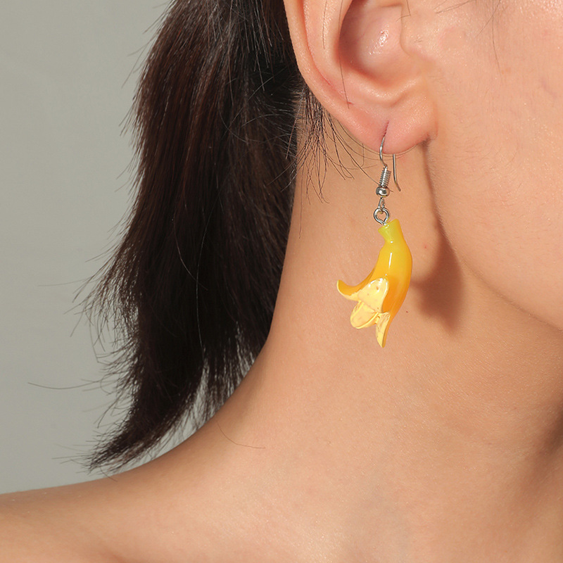 Sweet And Lovely All-match Resin Banana New Creative Earrings Wholesale display picture 1