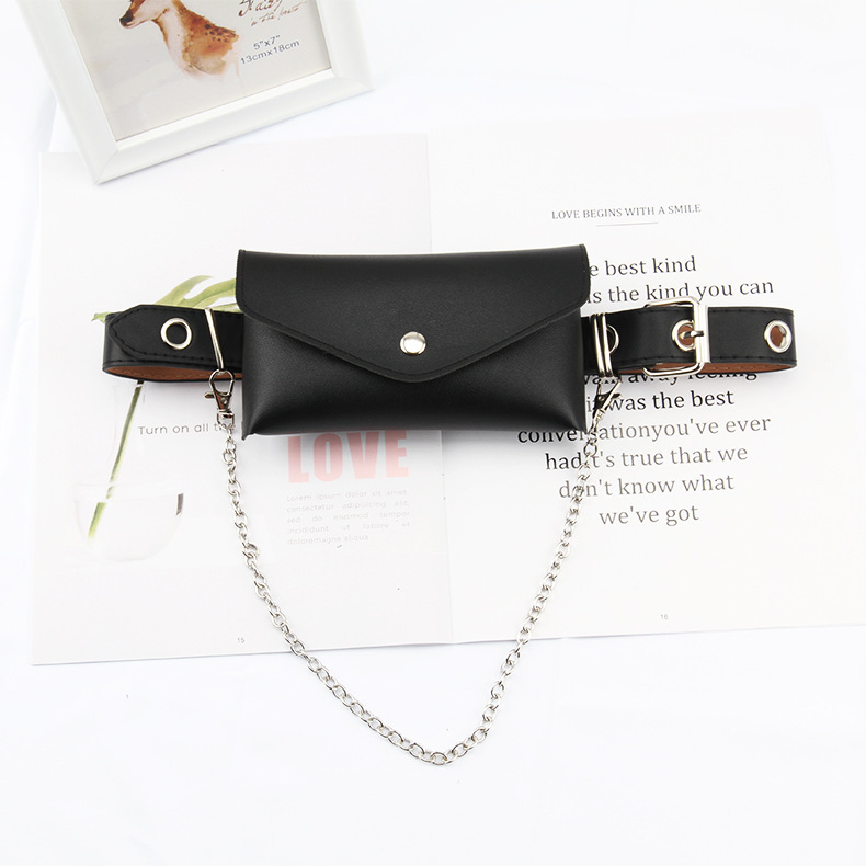 Casual Solid Color Pu Leather Chain Women's Leather Belts 1 Piece display picture 2