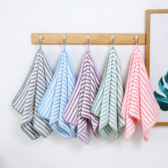 廠家批發經編珊瑚絨毛巾柔軟吸水洗臉巾條紋加厚套巾居家日用面巾